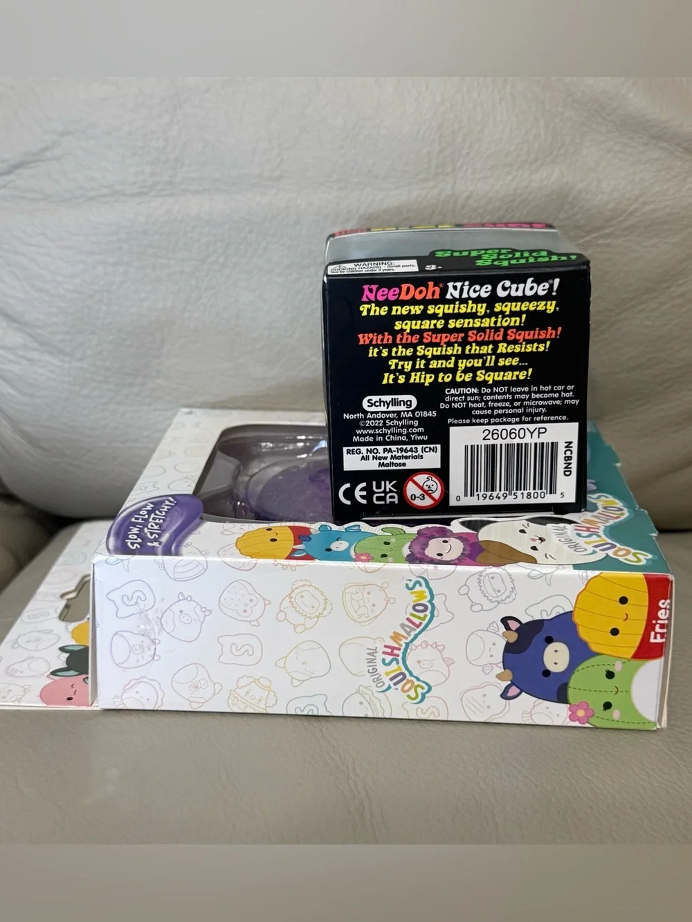 NeeDoh BLUE Nice Cube & SQUISHMALLOW Slimy Gloop Gelli Gels Squishy Purple